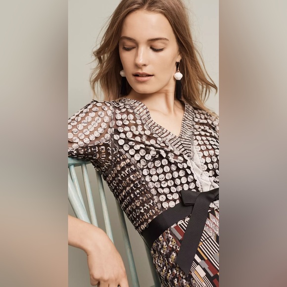 Byron Lars Anthropologie Paillette Pleated Dress - Picture 3 of 14